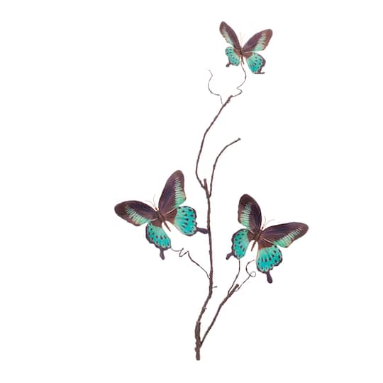 31.25" Blue & Black Butterfly Twig Sprays, 6ct.